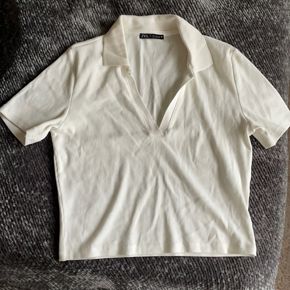 zara collared short sleeve